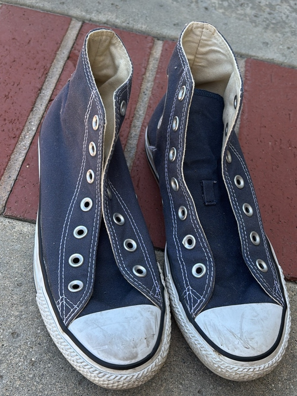 Converse Navy and White High-Top Canvas Sneakers